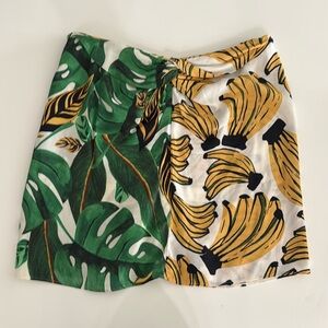 Farm Rio twist front mixed material skirt